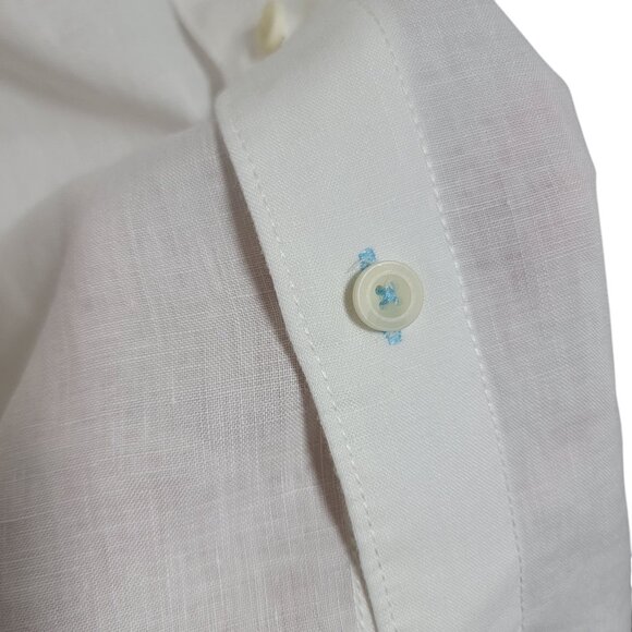 Tommy Bahama 100% Linen Hawaiian Shirt Beach Resortwear White Sz 2XLB Logo EUC - Picture 3 of 9